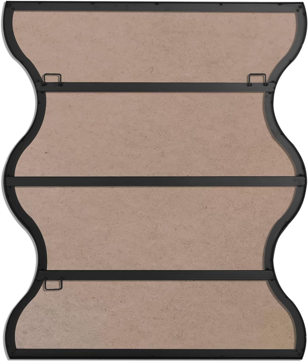 30X35 Inch Irregular Black Metal Framed Wavy Mirror