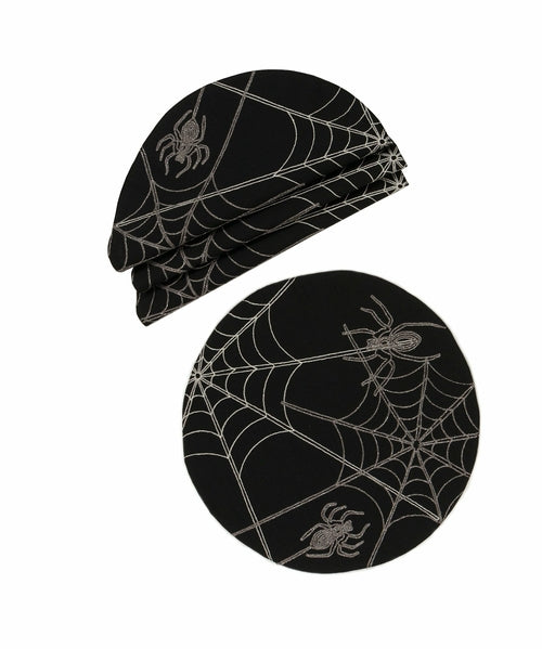 Halloween Spider Web 16'' Placemats, Set of 4