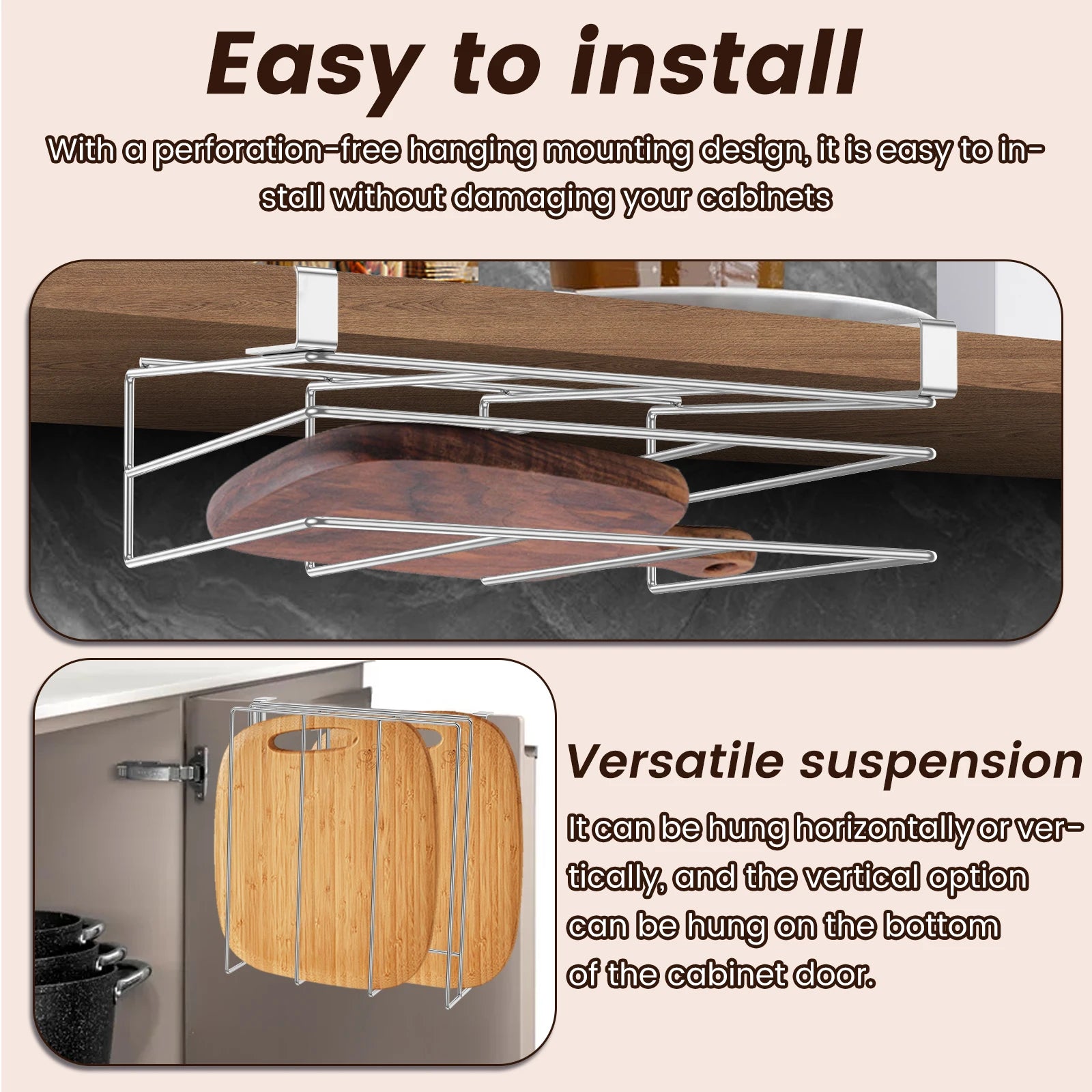 Under Cabinet Cutting Board Organizer