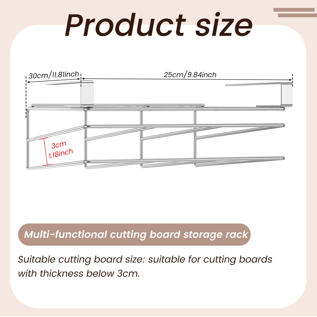 Under Cabinet Cutting Board Organizer