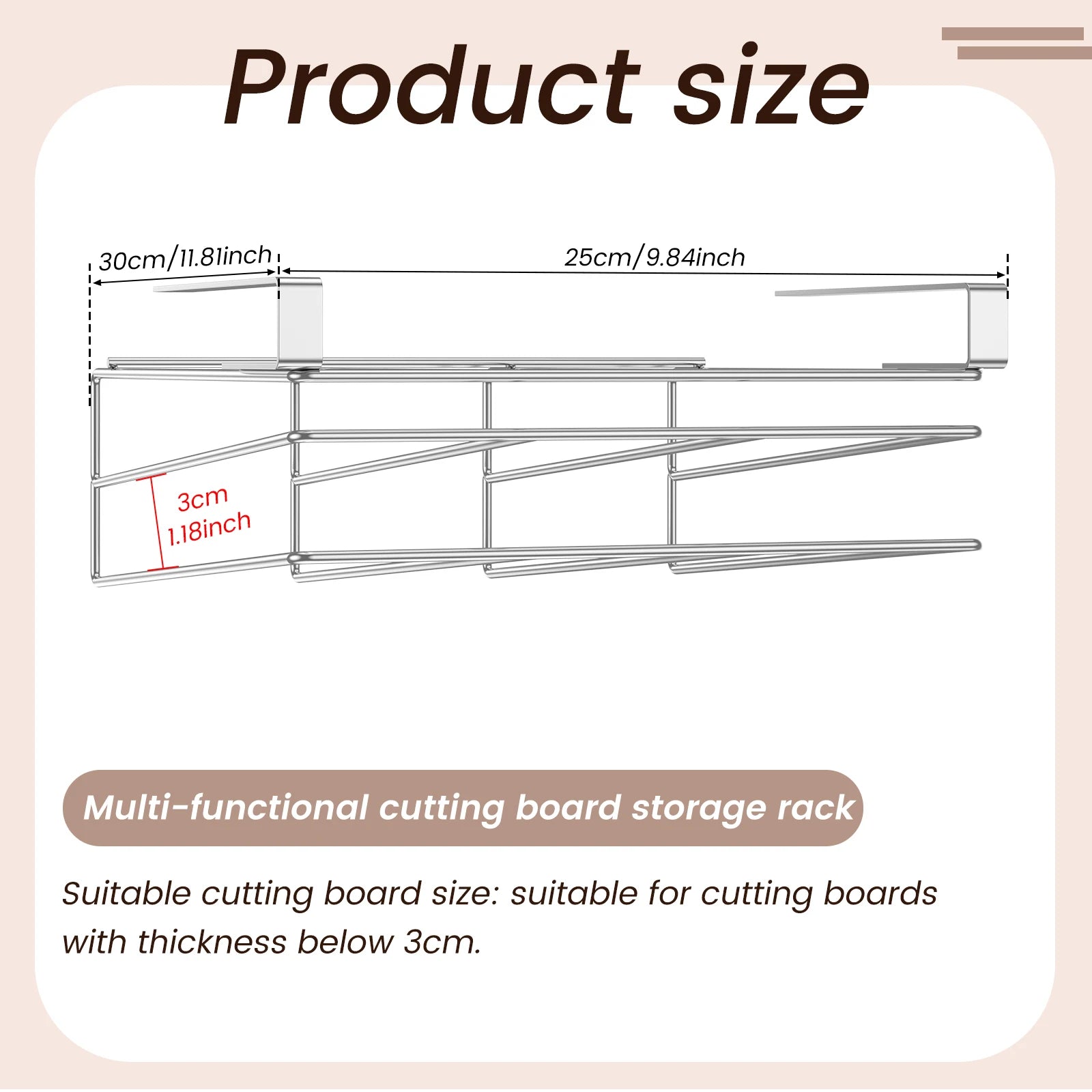 Under Cabinet Cutting Board Organizer