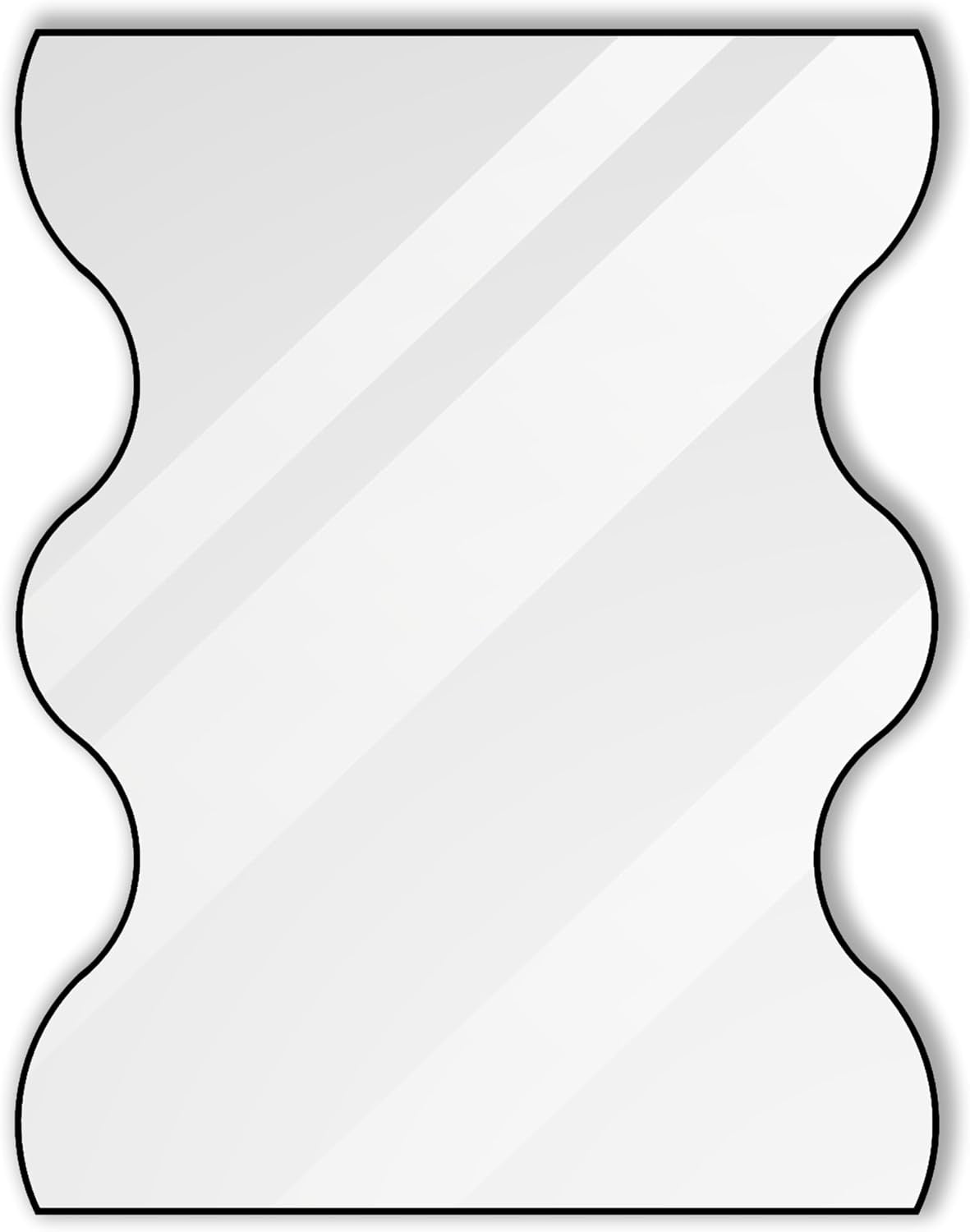 30X35 Inch Irregular Black Metal Framed Wavy Mirror