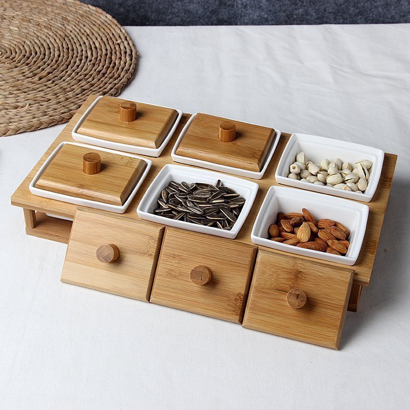 Bamboo Condiment/Nut/Snack Storage
